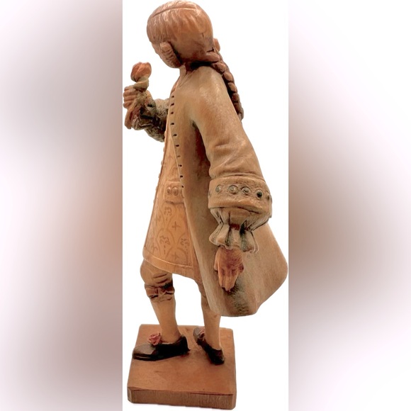 Vintage Wooden Victorian Figurine of a Man, about 6” tall, handmade art. - Picture 4 of 6